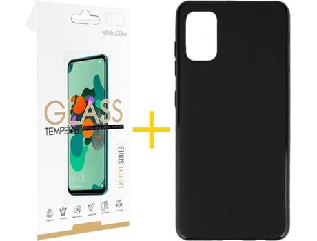 Kit Funda + Protector de Pantalla Samsung Galaxy A51 5G SKYHE Liso (Negro)