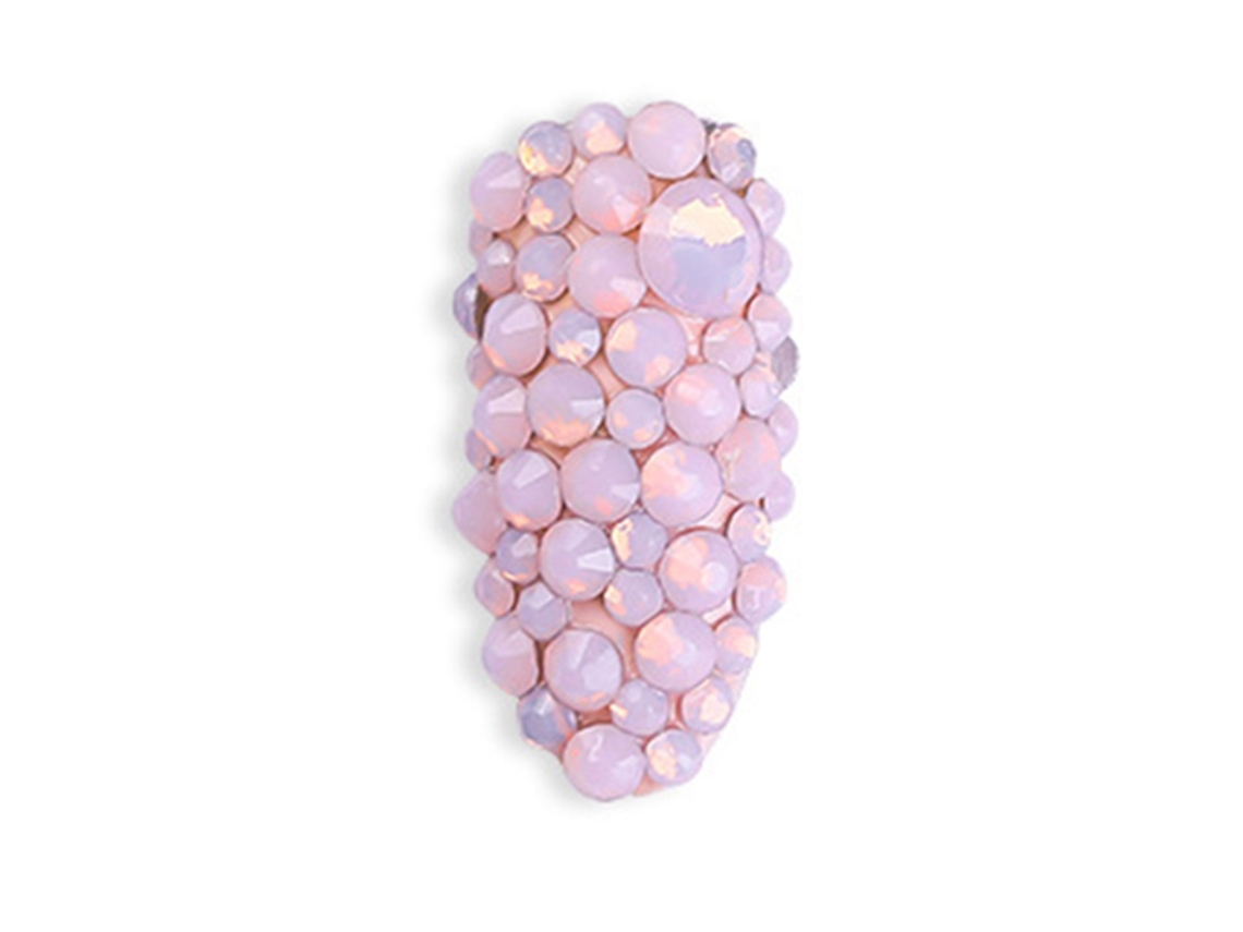 Diseño de uñas con diamantes de imitación 3D y mini perlas planas para manicura casera (rosa)