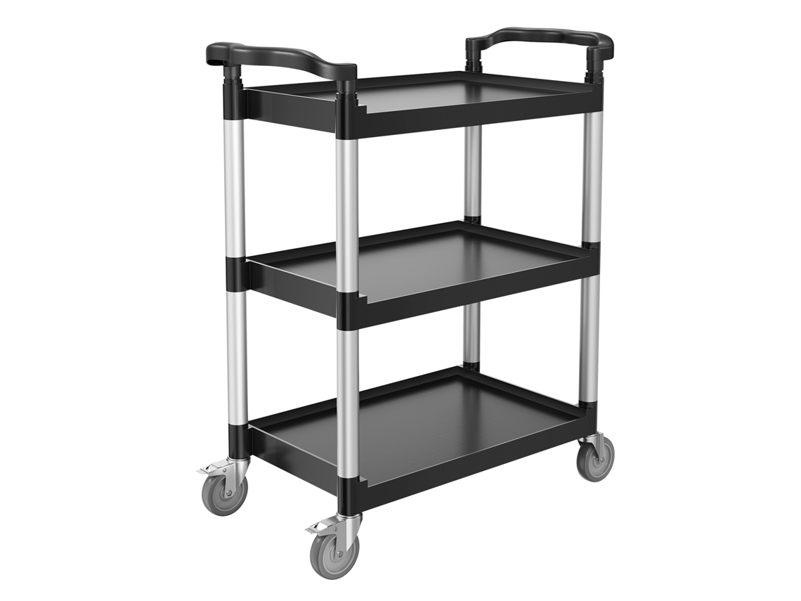 Carro De Servicio Succebuy 880 X 410 X 990 Mm, 3 Niveles Con Ruedas, Capacidad 136 Kg