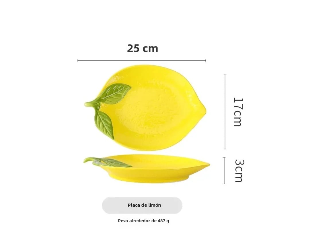 (plato De Limón) Plato Creativo De Cerámica Con Forma De Limón, Tazón De Sopa, Tazón De Refrigerio, Frutero