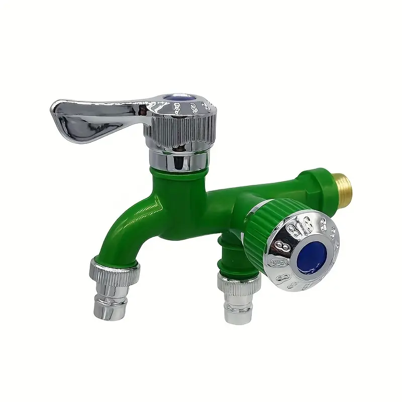 Grifo Con Doble Salida De Agua, Anticongelante Resistente A Altas Temperaturas Y Antisalpicaduras (verde) Chrui