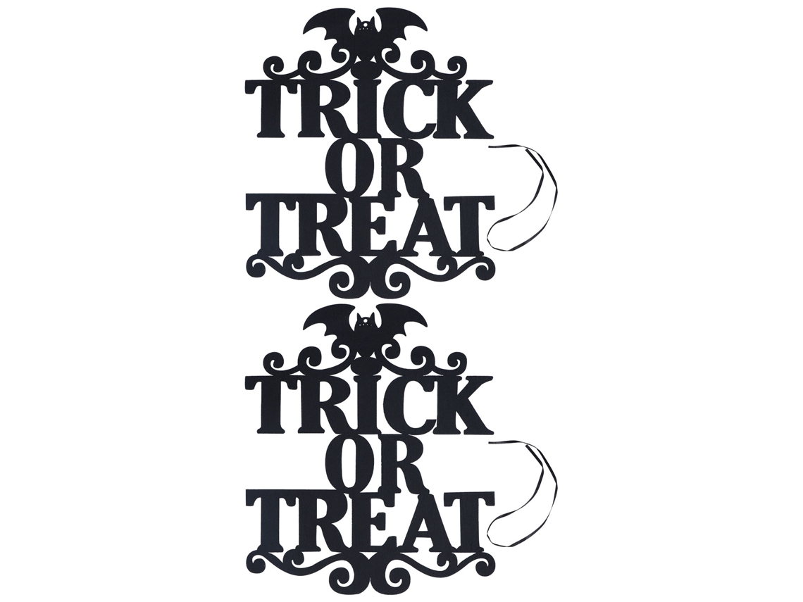 Juego De 2 Letreros De Pared De Halloween "truco O Trato" Para Puerta, Letrero Colgante, Aplicación De Decoración Festiva, 37x32cm