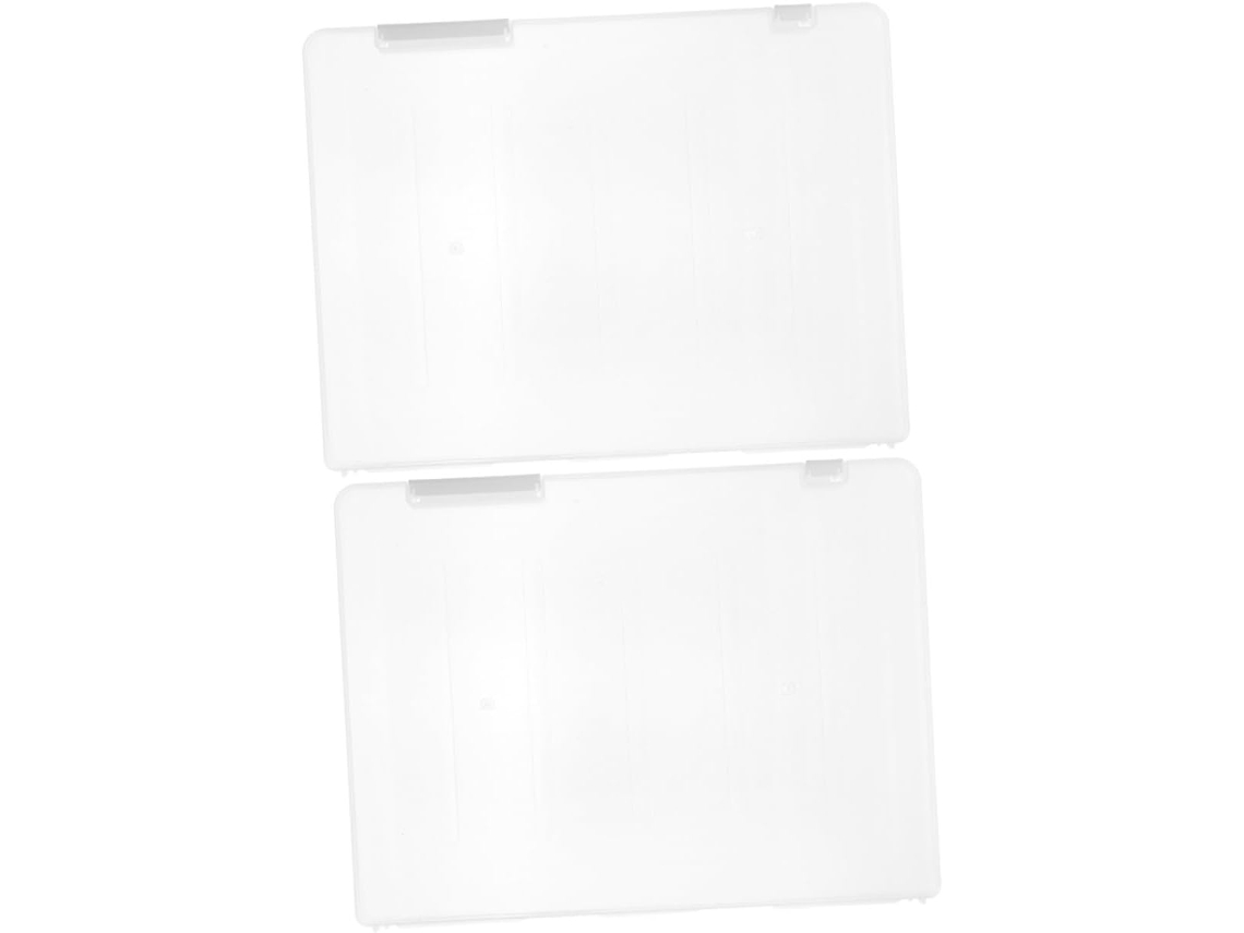 Juego de 2 cajas de almacenamiento apilables de polipropileno transparente, tamaño A4. SFUSHOS
