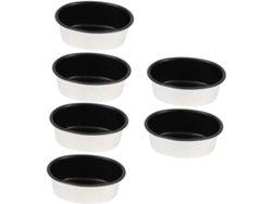 6 Moldes Ovalados De Aluminio Para Pasteles Y Tartas De Queso, Antideslizantes Y Resistentes Al Horno.