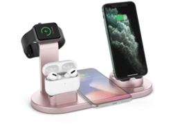 Estación De Carga Inalámbrica Yemaesre B07 4 En 1 Compatible Con Iphone Apple Watch Airpods Oro