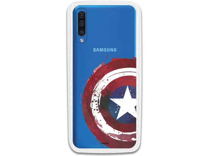 Carcasa Samsung Galaxy A70 MARVEL Capitán América Transparente