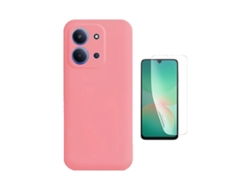 Kit De Película Protectora Frontal De Hidrogel Funda Protectora Trasera De Silicona Gift4me Para Xiaomi Poco C85 - Rosa