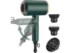 Secador de pelo plegable pequeño de 2000 W, secador de pelo iónico transparente con 2 boquillas para peinar y 1 difusor - TAISHENGDA