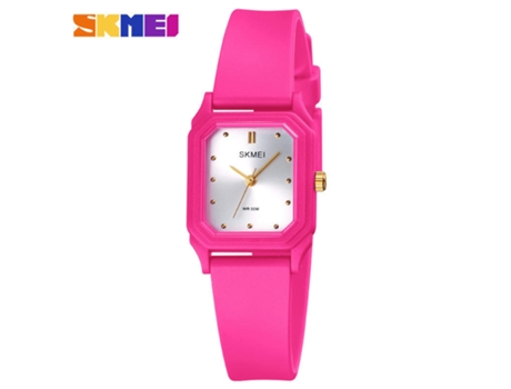 Reloj de Pulsera para Mujer, Relojes analógicos Ultrafinos Impermeables de Cuarzo Cuadrado para niñas Estudiantes-Rojo Rosa LUUCOZK