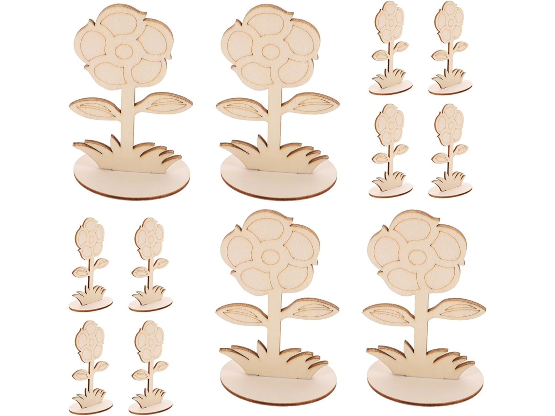 12 Flores De Madera Para Pintar, Adornos