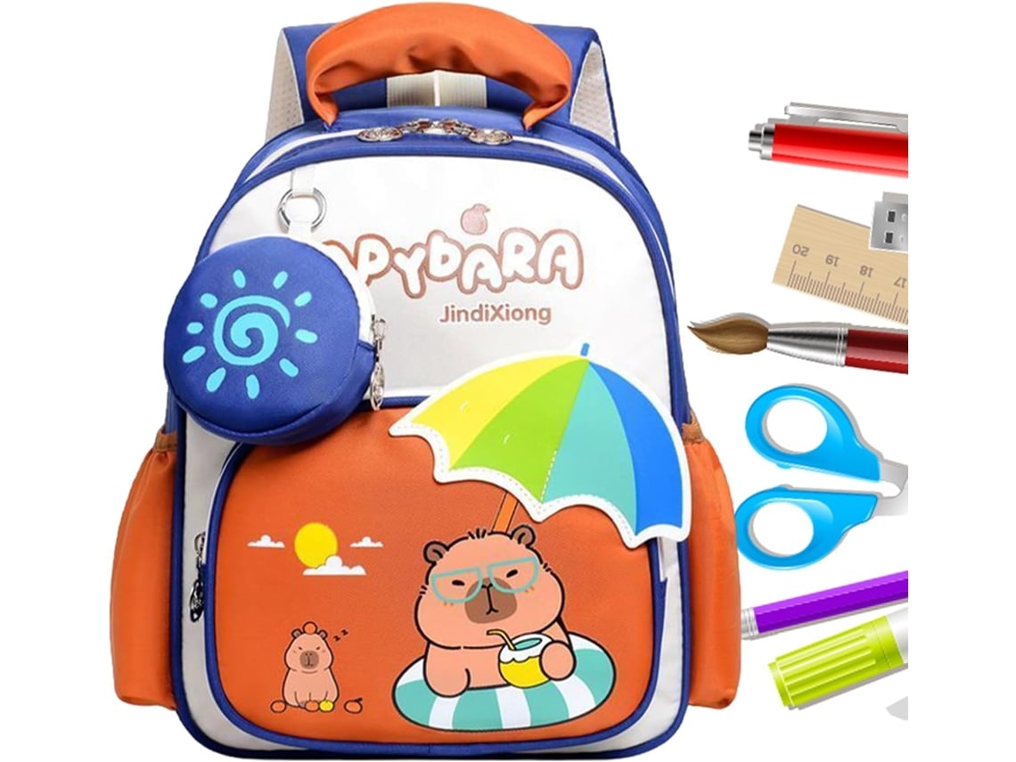 Mochila Capybara de gran capacidad | Estilo adorable | Mochila infantil con correas transpirables para libros, botellas y más.