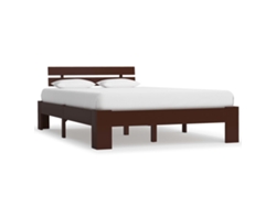 Estructura Cama Sin Colchón Madera Pino Marrón Oscuro 140x200cm