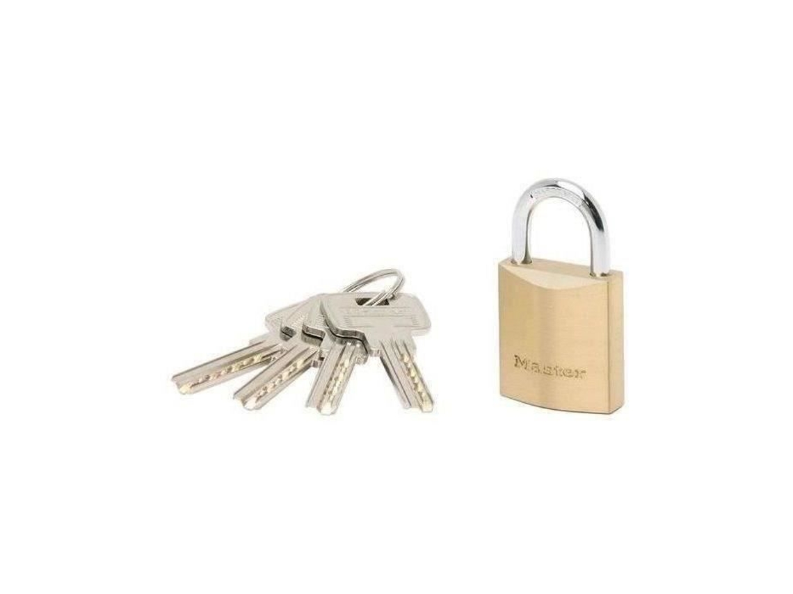 Candado Master Lock con cilindro de 30 mm, arco de 17 mm, cuerpo de latón macizo, dos palancas de bloqueo