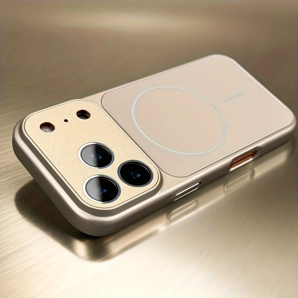 (hola Iphone 17 Color Oro Desierto) Funda Magnética De Lujo Para Iphone Con Protección Para La Cámara.