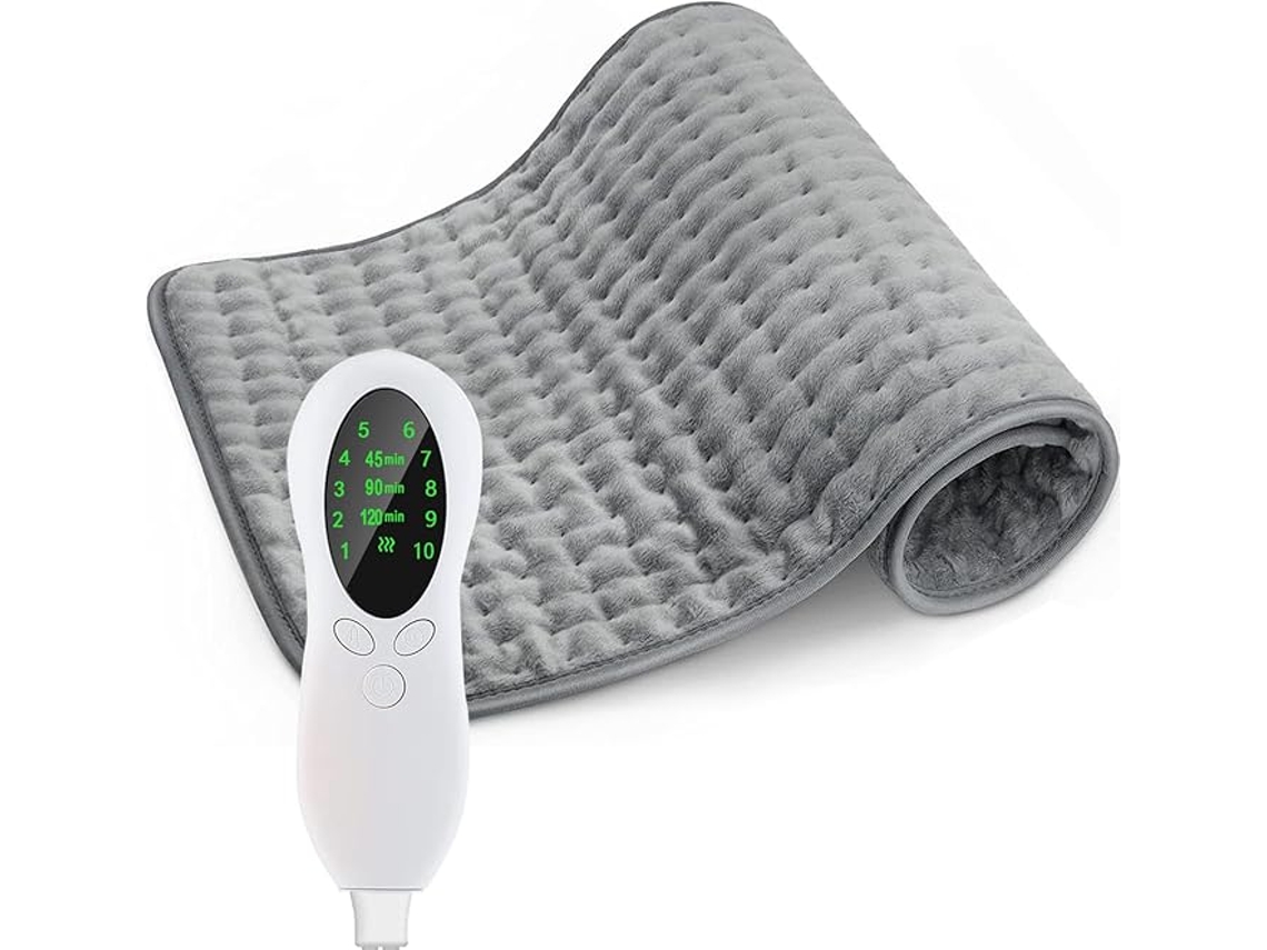 Manta Eléctrica Calefactable De 30x60 Cm Con 10 Niveles De Temperatura Y Temporizador Para La Espalda.
