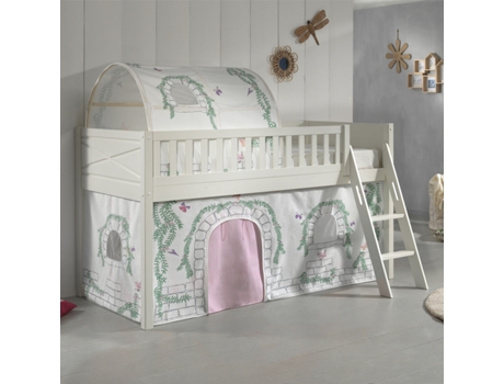 Somier Meia Altura Cobertura Birdy Vipack PETITSMEUBLES Madera de Pino Tecido Blanco (207.5x134.5x114)
