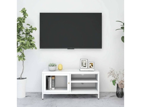 Mueble para la televisión VIDAXL Blanco Acero (90x30x44 cm)