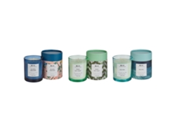 Conjunto de 3 velas aromáticas BELIANI Colorful barrel de Cera de soja Azul 8x8x9