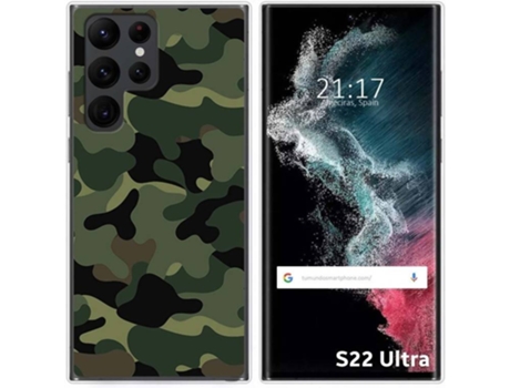 Carcasa Samsung Galaxy S22 Ultra 5G TUMUNDOSMARTPHONE Dibujos Camuflaje Multicolor