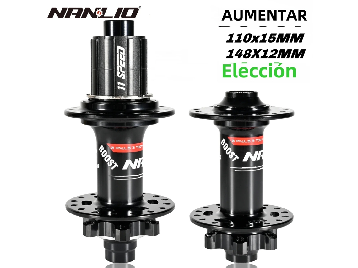 Buje de bicicleta de montaña Nanlio XM820 Boost con 6 cierres, 120 dientes, 15 x 110 mm, 12 x 148 mm, Hg/XD 8, 12 unidades