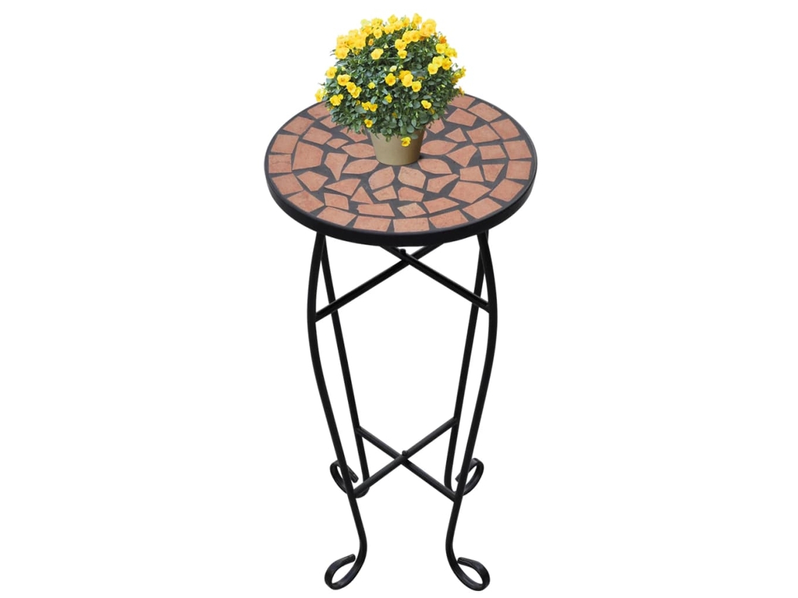 Mesa auxiliar de terracota con mosaico de plantas DKD HOME DECOR
