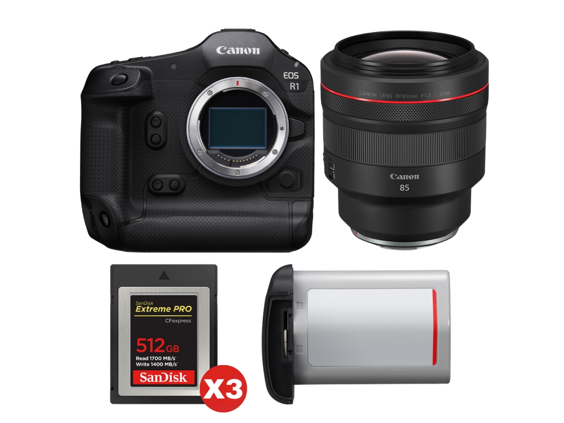 Canon Eos R1 + Rf 85mm F/1.2 L Usm + 3 Sandisk 512gb Extreme Pro Cfexpress Type B + Canon Lp-e19 + Ebook “20 Consejos Para Fotos Que Impactan”