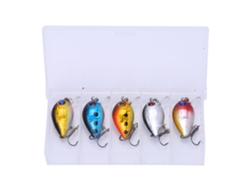 5 Mini Señuelos De Pesca De 3 Cm Con Forma De Calavera, Ojos Holográficos 3d Y Anzuelo Triple Flotante.