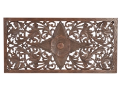 Cabecero en madera de mango nogal marrón.GINER Y COLOMER 81x3x166