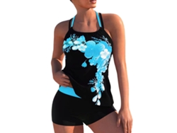 Traje de baño bikini floral de lana verde para mujer