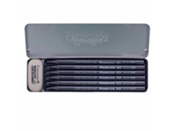 Set de 6 lápices de dibujo Monilith grafito puro y goma de borrar - Caja metálica
