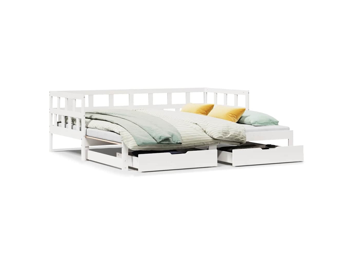 Maison Exclusive - Sofá Cama Nido Con Cajones Sin Colchón Blanco 80x200 Cm