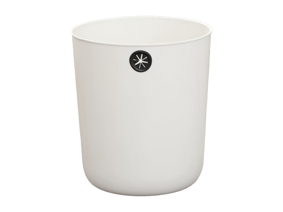Papelera redonda de plástico Baok para cocina, baño, oficina y hogar - Papelera grande de plástico blanco sin tapa