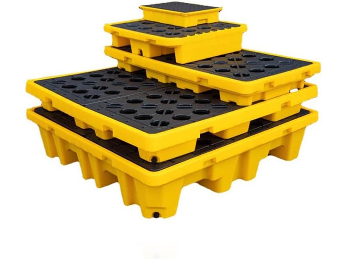 Plataforma De Contención De Derrames Con Desagüe Y Bandeja Modular Apilable.