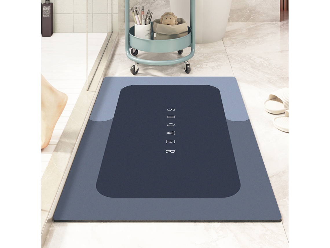 Alfombra de Baño LUUCOZK Antideslizantes Absorbentes Decoración Baño Secado Poliéster Azul (60x90cm)