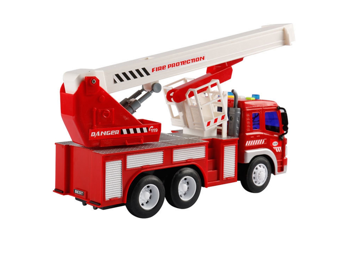 Camión De Bomberos De Juguete A Escala 1:16 Con Sonido Y Luz, Juguete Motorizado De Inercia Para Niños.