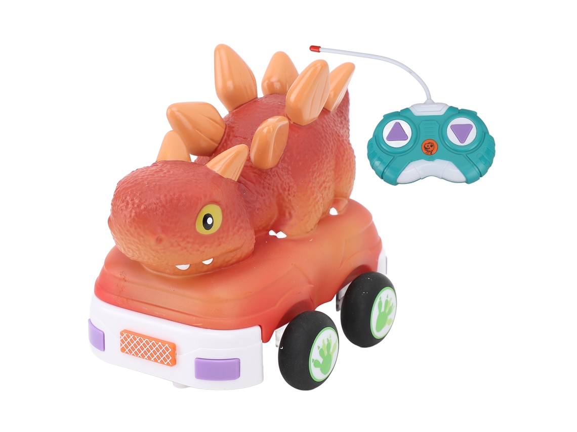 Coche Dinosaurio Teledirigido Multifuncional Con Luces Y Música, Juguete De Estegosaurio Teledirigido Anticolisión Seguro.