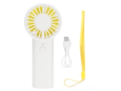 Ventilador recargable por USB con dos motores para viajes - Blanco