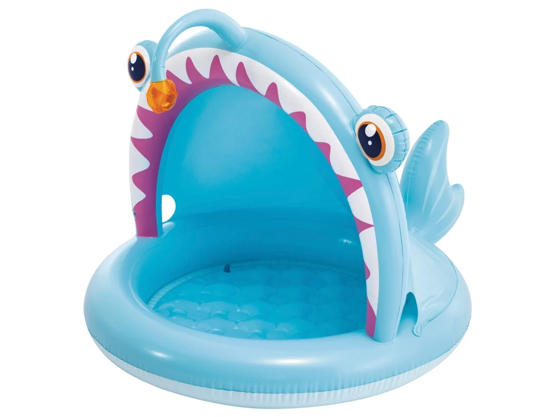 INTEX Piscina infantil hinchable Angler Fish con parasol y suelo acolchado