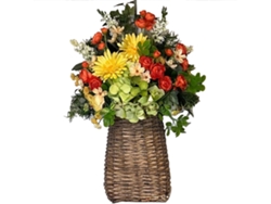 Cesta de flores silvestres para la puerta para la decoración del hogar