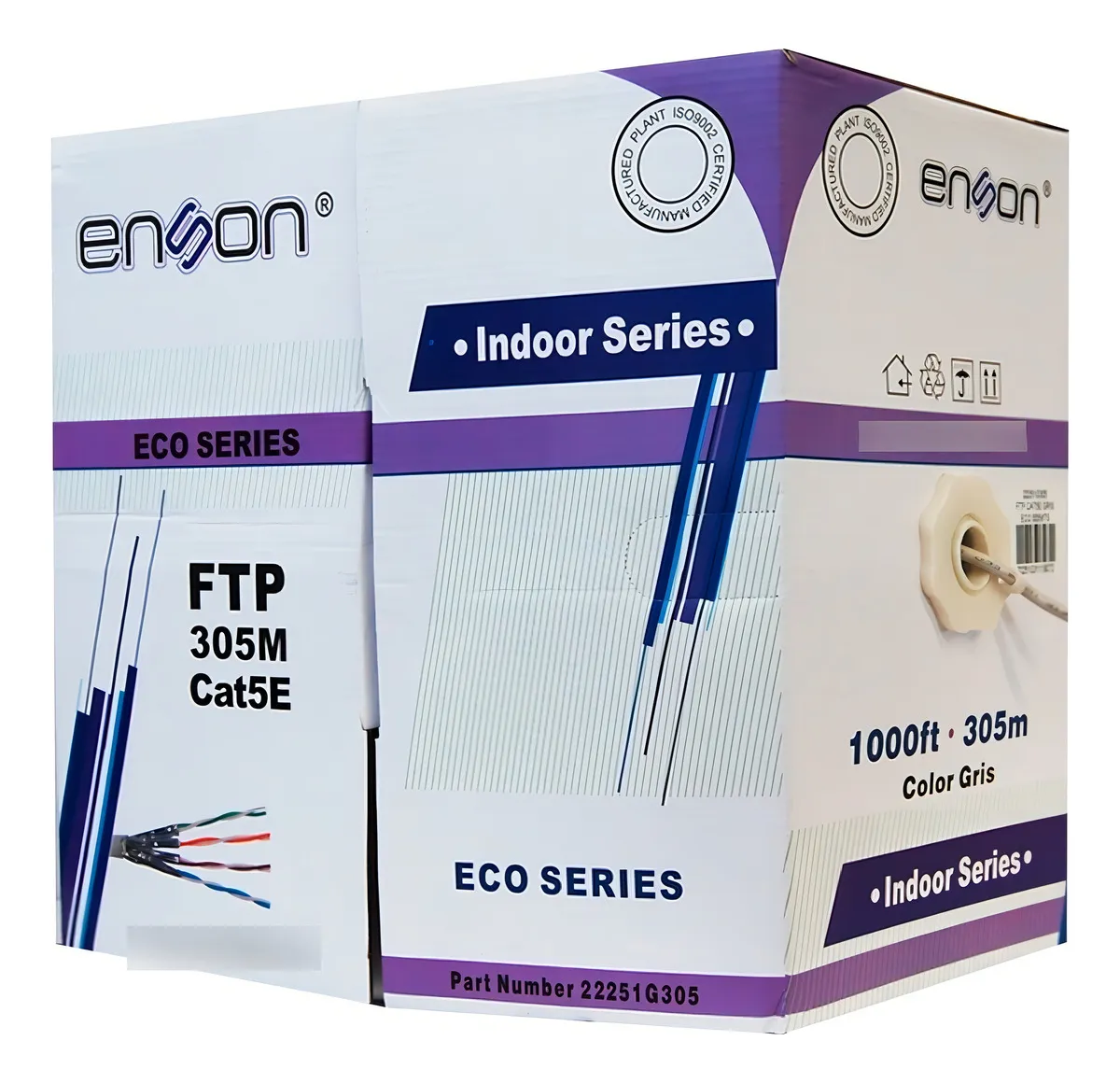 Bobina Cable Ftp Cat5e Gris Interior 305m 22251g305 Enson
