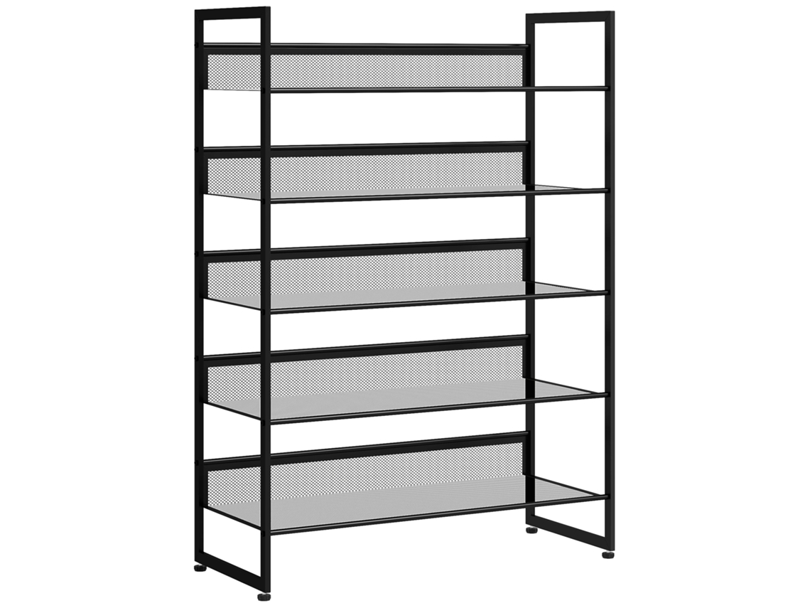 Zapatero Estrecho Con 5 Estantes, Negro, 72x30x102cm
