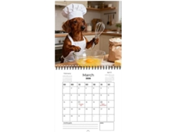 Calendario de pared, planificador mensual con perros salchicha, planificador anual con perros, para citas y días festivos.