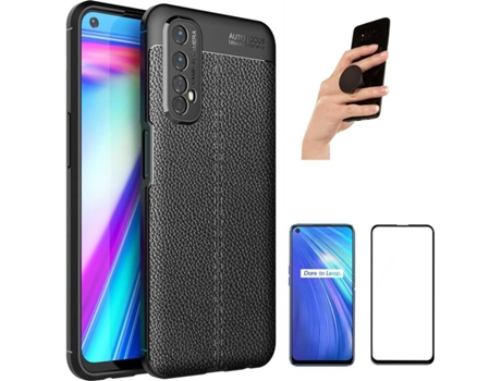 Carcasa, Protector y Popsocket Realme 7 Rugged Leather Negro