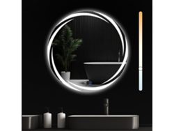 Espejo de baño redondo con luz LED, 70 cm, IP44, control táctil, NETTLIFE