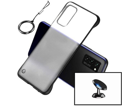 Kit Funda y Soporte Huawei P40 Pro Naked Bumper Transparente y Negro