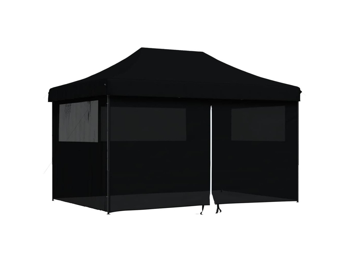 Tienda de fiesta plegable Pop-Up con 4 paredes VIDAXL laterales negra