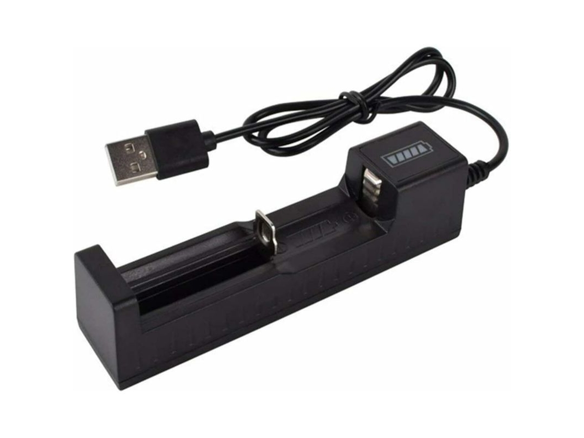 Cargador De Baterías Usb Linjou Para Baterías Recargables De Iones De Litio Con Pantalla Led Y Apagado Automático. Accesorio Para Linterna Táctica.