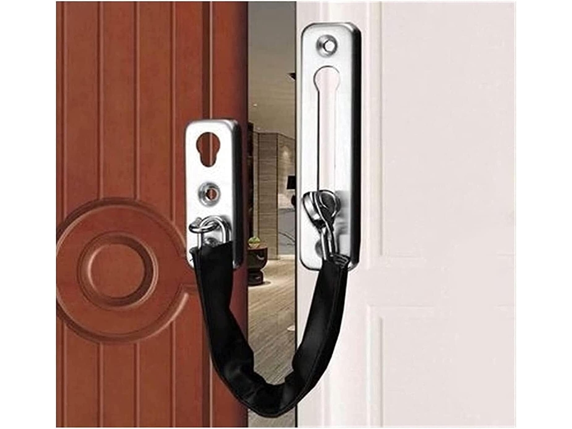 Cadena De Puerta Acero Inoxidable Cerradura Seguridad Plateado 1 Juego, Seguridad, Latón