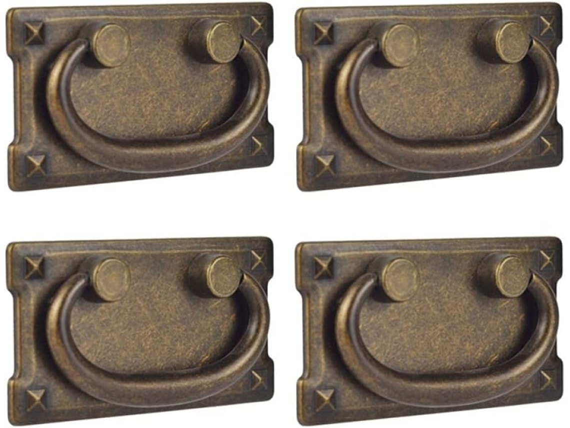4 Tiradores De Puerta Youther De Bronce Antiguo Para Cajones Y Cajones