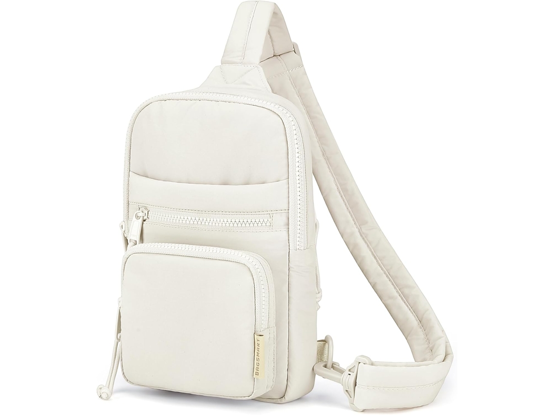 Bolso bandolera para mujer, bolso bandolera pequeño con correa ajustable, mochila bandolera para viajes, beige